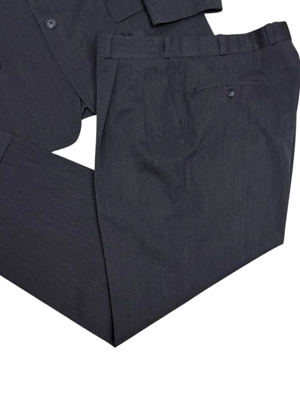 JOSEPH & FEISS SUIT Vintage WORSTED WOOL Grey Blazer Pants Mens 44R